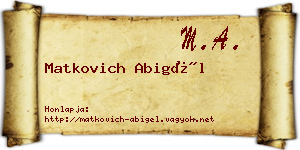 Matkovich Abigél névjegykártya